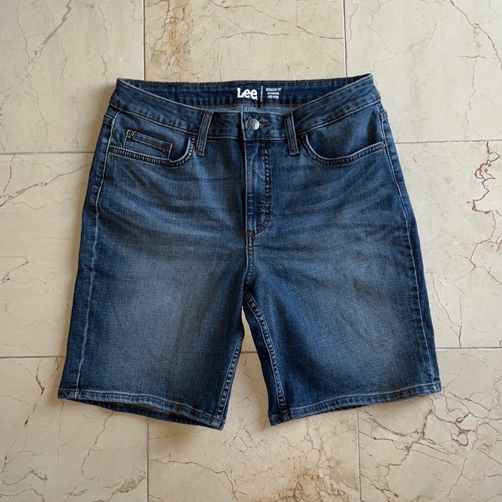 Mid rise Bermuda Denim Shorts